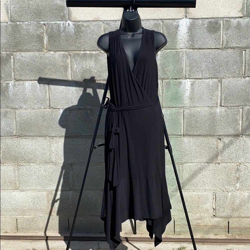 Athleta Windward Wrap Style Black Dress BNWT